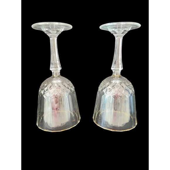 PAIR Pasabahce "Diony" Red Wine Goblets Stemmed Gold Rimmed 7.25"H x 3.5"D - Picture 11 of 12